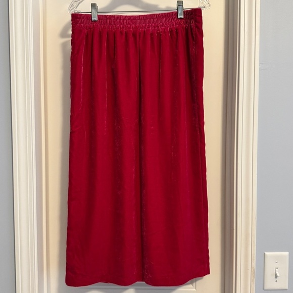 Rachel Zoe Medium Fuchsia Pink Velvet Midi Skirt ~ Festive Valentine’s Party - Picture 3 of 6